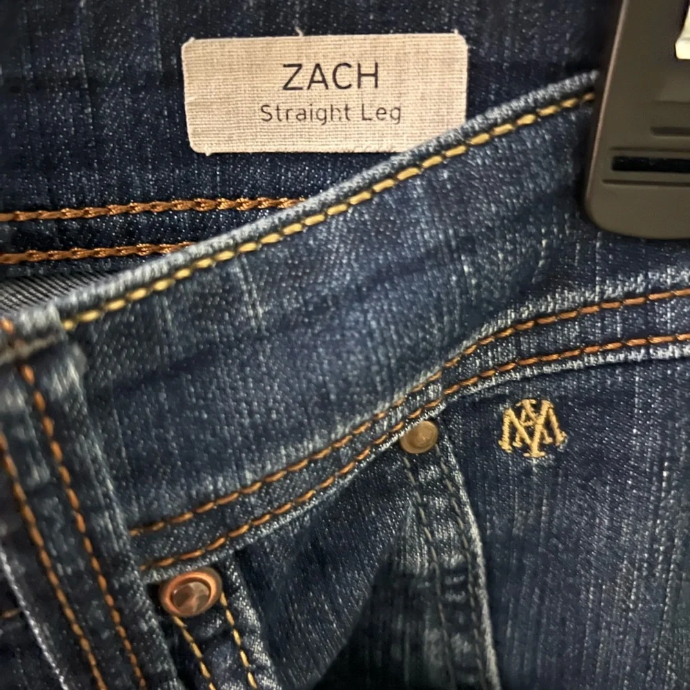 Mavi Blue Denim Men’s 32/32 Jeans with Detailed Accents Zach Straight Leg - Picture 5 of 9